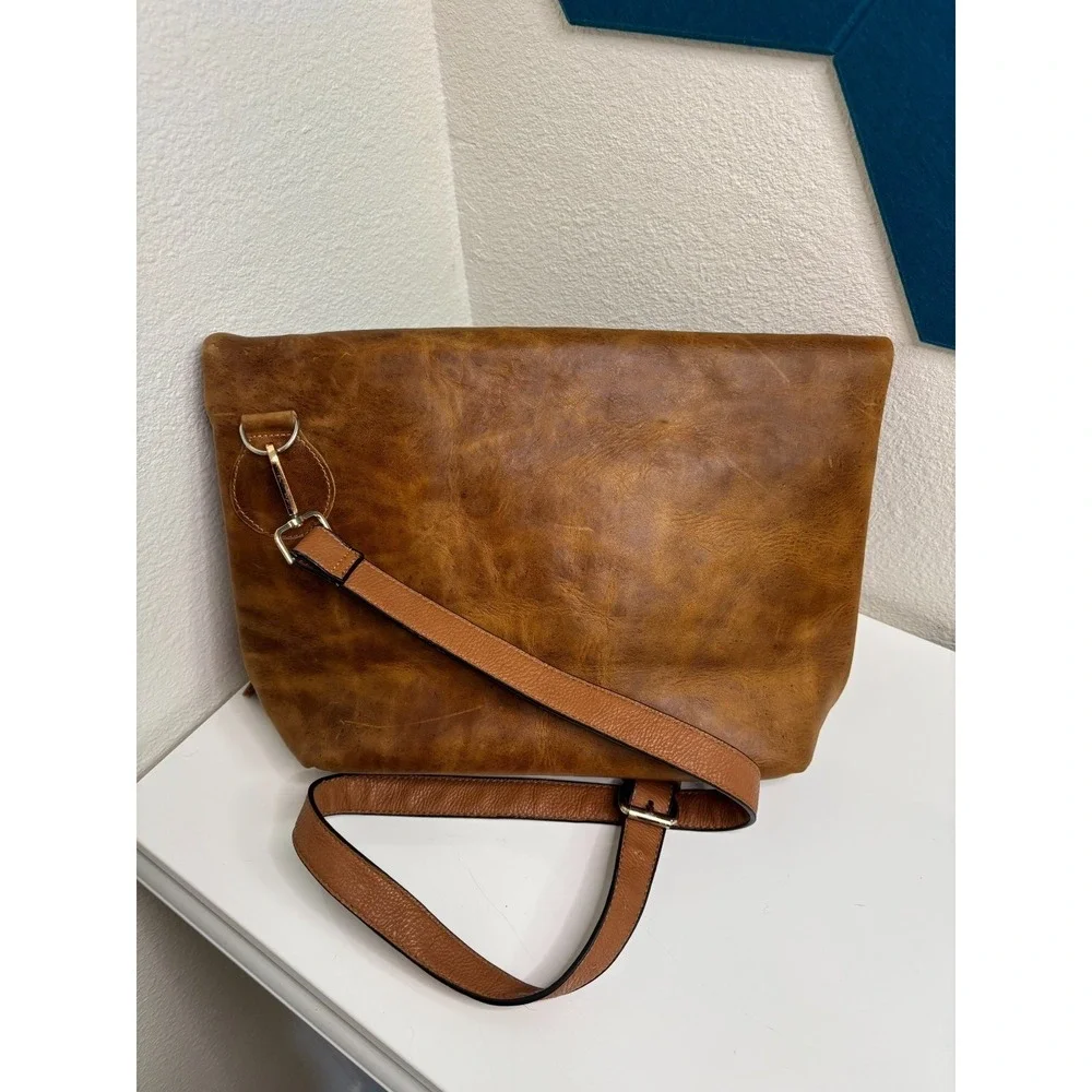 Epiphanie Leather Photographer Backpack Camera Bag Crossbody Brown Havana
